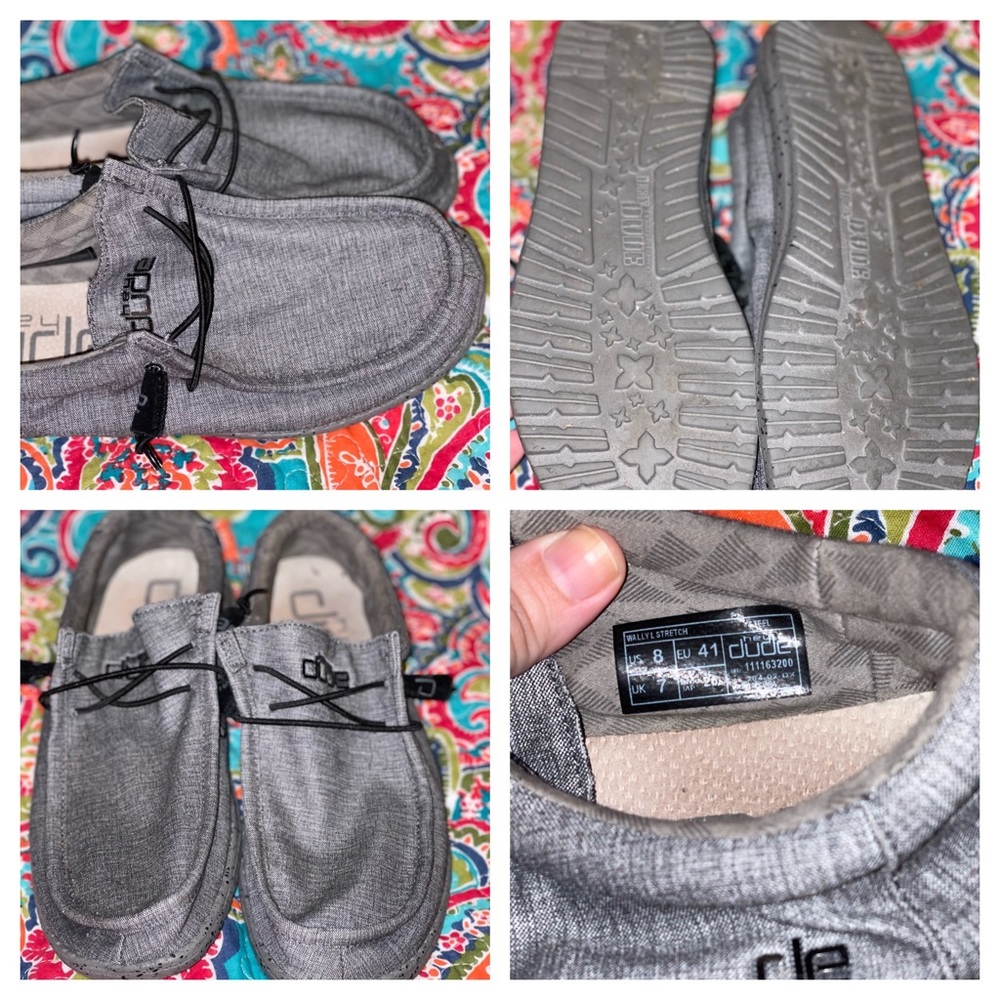 Size 9 womens, Grey Hey Dudes worn a few times